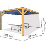 Pergola  PS1 drewno lakierowane 398 x 379 cm  sosna
