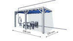 Pergola  PS2 drewno lakierowane 219 x 518 cm  biale