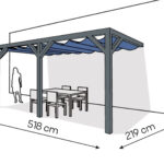 Pergola  PS2 drewno lakierowane 219 x 518 cm  antracyt