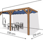 Pergola  PS2 drewno lakierowane 219 x 518 cm  bursztyn