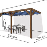 Pergola  PS2 drewno lakierowane 219 x 518 cm  ciemny orzech