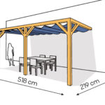 Pergola  PS2 drewno lakierowane 219 x 518 cm  sosna