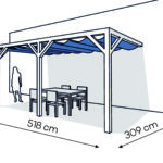 Pergola  PS2 drewno lakierowane 309 x 518 cm  biale