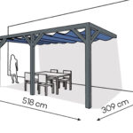 Pergola  PS2 drewno lakierowane 309 x 518 cm  antracyt
