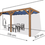 Pergola  PS2 drewno lakierowane 309 x 518 cm  bursztyn