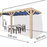 Pergola  PS2 drewno lakierowane 309 x 518 cm  lakier bezbarwny