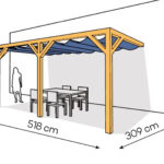 Pergola  PS2 drewno lakierowane 309 x 518 cm  sosna