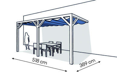 Pergola  PS2 drewno lakierowane 389 x 518 cm  biale