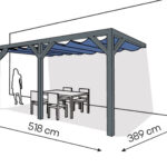 Pergola  PS2 drewno lakierowane 389 x 518 cm  antracyt