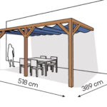Pergola  PS2 drewno lakierowane 389 x 518 cm  bursztyn