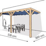 Pergola  PS2 drewno lakierowane 389 x 518 cm  lakier bezbarwny