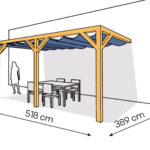 Pergola  PS2 drewno lakierowane 389 x 518 cm  sosna