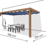 Pergola  PS2 drewno lakierowane 219 x 318 cm  bursztyn