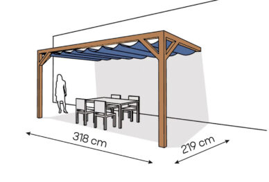 Pergola  PS2 drewno lakierowane 219 x 318 cm  bursztyn