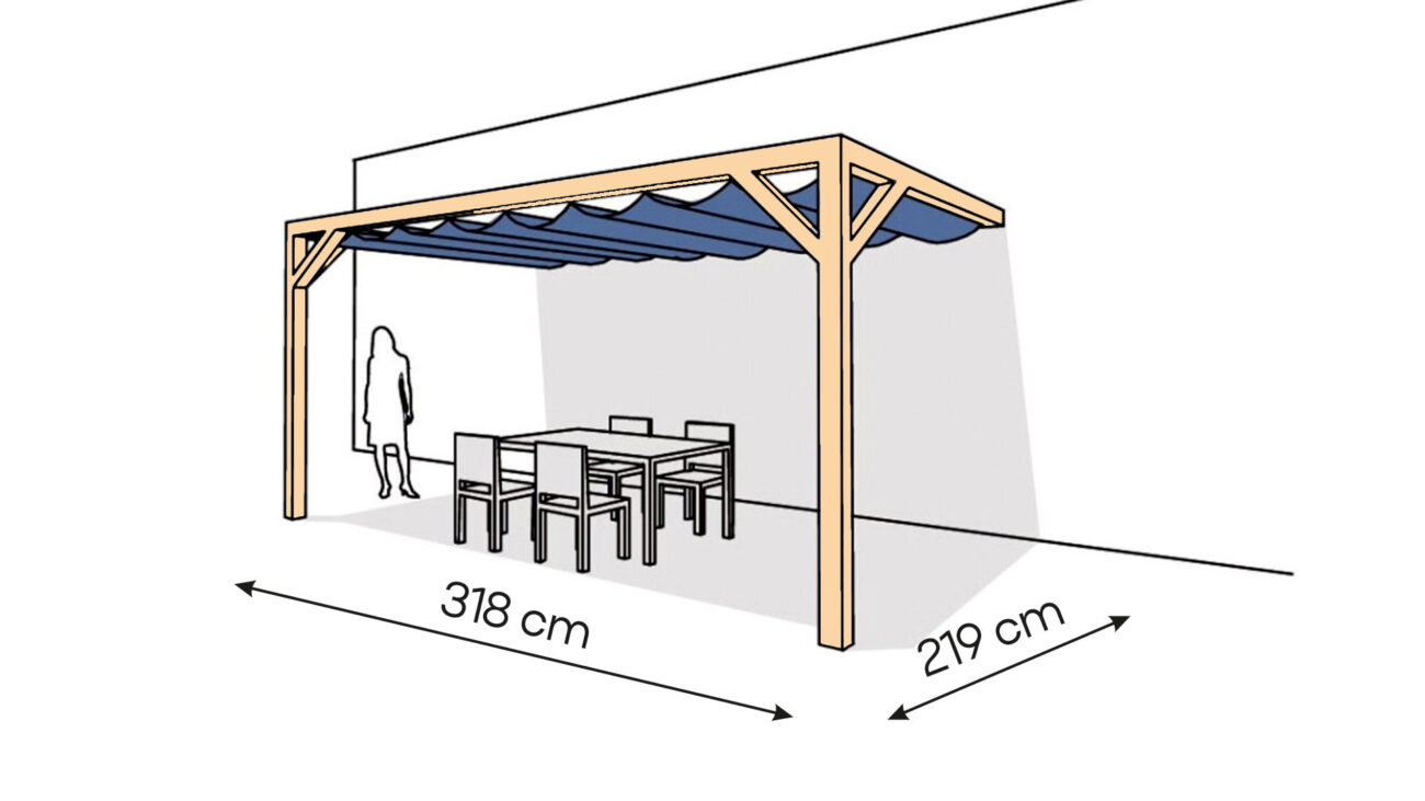 Pergola  PS2 drewno lakierowane 219 x 318 cm  lakier bezbarwny
