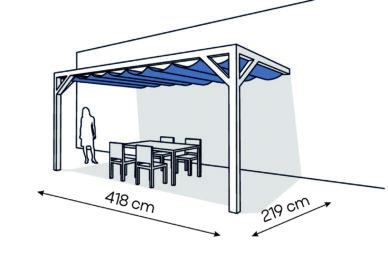Pergola  PS2 drewno lakierowane 219 x 418 cm  biale