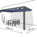 Pergola  PS2 drewno lakierowane 219 x 418 cm  antracyt