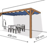 Pergola  PS2 drewno lakierowane 219 x 418 cm  bursztyn
