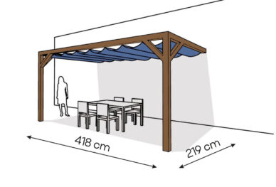 Pergola  PS2 drewno lakierowane 219 x 418 cm  ciemny orzech