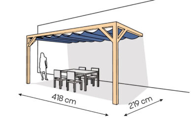 Pergola  PS2 drewno lakierowane 219 x 418 cm  lakier bezbarwny