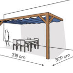Pergola  PS2 drewno lakierowane 309 x 318 cm  bursztyn