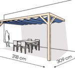 Pergola  PS2 drewno surowe 309 x 318 cm