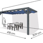 Pergola  PS2 drewno lakierowane 309 x 418 cm  antracyt