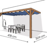 Pergola  PS2 drewno lakierowane 309 x 418 cm  bursztyn