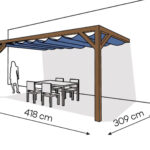 Pergola  PS2 drewno lakierowane 309 x 418 cm  ciemny orzech