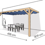 Pergola  PS2 drewno lakierowane 309 x 418 cm  lakier bezbarwny