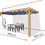 Pergola  PS2 drewno lakierowane 309 x 418 cm  sosna