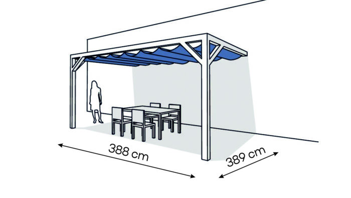Pergola  PS2 drewno lakierowane 389 x 388 cm  biale