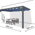 Pergola  PS2 drewno lakierowane 389 x 388 cm  antracyt
