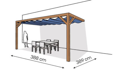 Pergola  PS2 drewno lakierowane 389 x 388 cm  bursztyn