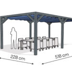 Pergola  PW drewno lakierowane 228 x 518 cm  antracyt
