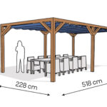 Pergola  PW drewno lakierowane 228 x 518 cm  bursztyn