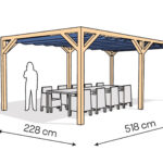 Pergola  PW drewno lakierowane 228 x 518 cm  lakier bezbarwny