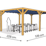 Pergola  PW drewno lakierowane 228 x 518 cm  sosna