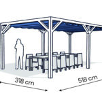 Pergola  PW drewno lakierowane 318 x 518 cm  biale