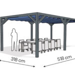 Pergola  PW drewno lakierowane 318 x 518 cm  antracyt