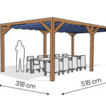 Pergola  PW drewno lakierowane 318 x 518 cm  bursztyn