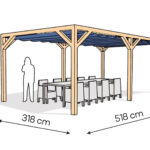 Pergola  PW drewno lakierowane 318 x 518 cm  lakier bezbarwny