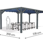 Pergola  PW drewno lakierowane 398 x 518 cm  antracyt