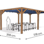 Pergola  PW drewno lakierowane 398 x 518 cm  bursztyn