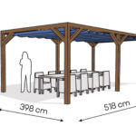 Pergola  PW drewno lakierowane 398 x 518 cm  ciemny orzech