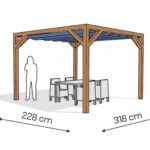 Pergola  PW drewno lakierowane 228 x 318 cm  bursztyn