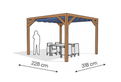 Pergola  PW drewno lakierowane 228 x 318 cm  bursztyn