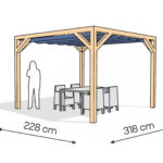 Pergola  PW drewno lakierowane 228 x 318 cm  lakier bezbarwny