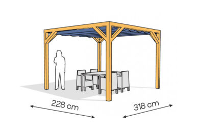 Pergola  PW drewno lakierowane 228 x 318 cm  sosna