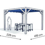 Pergola  PW drewno lakierowane 228 x 418 cm  biale